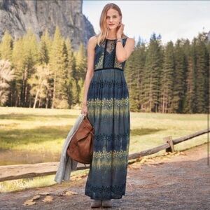Sundance Moonlit Meadows embroidered sleeveless maxi dress Size 4